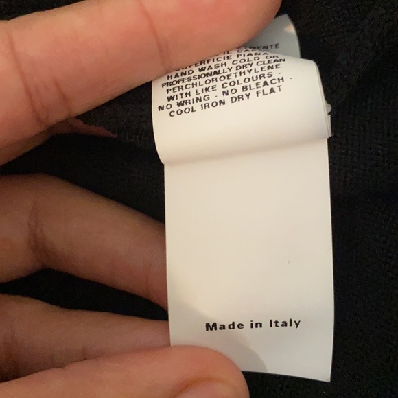 MOSCHINO Faux Wrap Ruffle Wool Black Midi knit Dress Size US 8 GB10 F38 - Picture 14 of 14